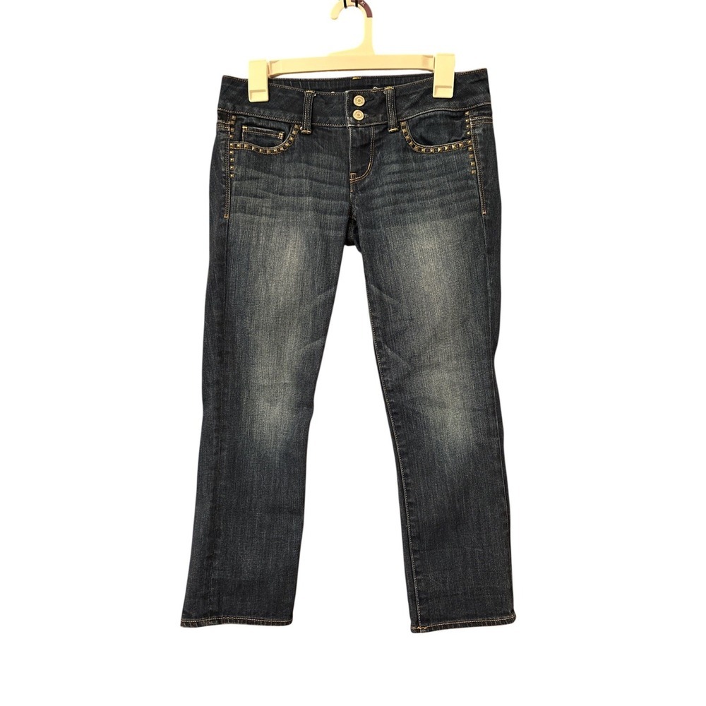 American Eagle Y2K ARTIST Embellished Jeans Size 4 Women's Stretch AEO Denim